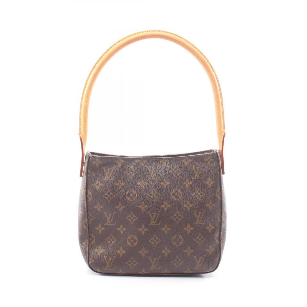 Louis Vuitton Looping Canvas Leather Monogram Shoulder Bag Brown